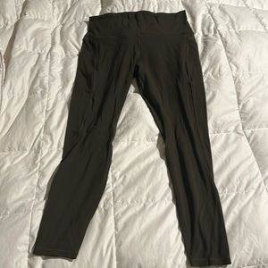 Lululemon army, green align pants with pockets 28 inch